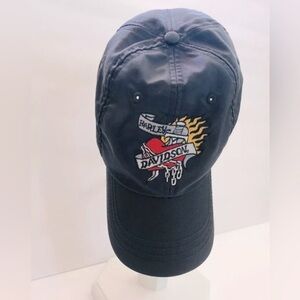 Harley-Davidson Motorcycle Black Hat with Embroidered Design, VINTAGE Motor Hat